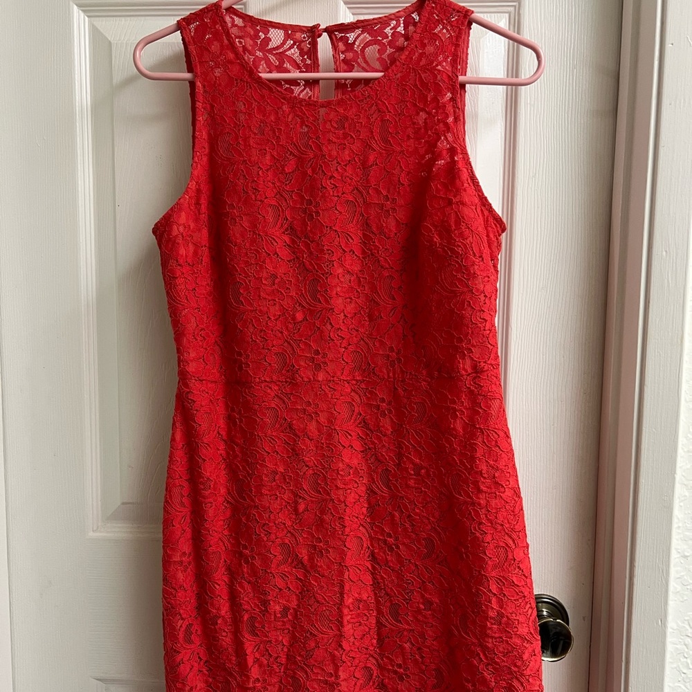 J.CREW Red Lace Dress